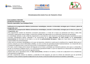 Programación didactica 3ºeso francés 2014