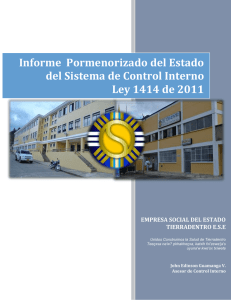 Informe Pormenorizado del Estado del Sistema de Control Interno
