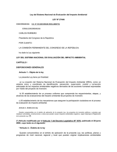 Ley N° 27446 - Legislación Forestal