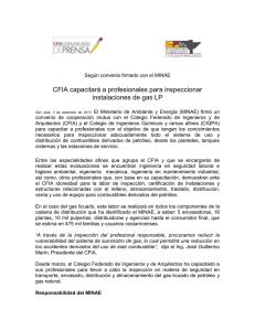 CFIA capacitará a profesionales para inspeccionar instalaciones de gas LP