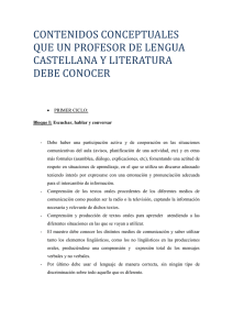 CONTENIDOS CONCEPTUALES QUE UN PROFESOR DE LENGUA CASTELLANA Y LITERATURA DEBE CONOCER