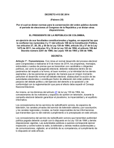 Decreto 415 de 2014