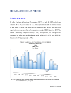 XII. EVOLUCIÓN DE LOS PRECIOS