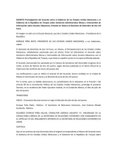decreto promulgatorio del acuerdo entre el gobierno de mexico y