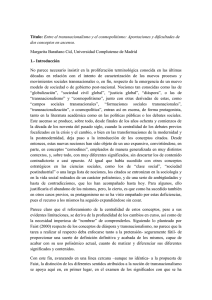 Título: Entre el transnacionalismo y el cosmopolitismo: Aportaciones