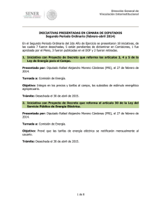 En el Segundo Periodo Ordinario del 2do Año de Ejercicio... las cuales  7 fueron  desechadas, 5  están ... INICIATIVAS PRESENTADAS EN CÁMARA DE DIPUTADOS