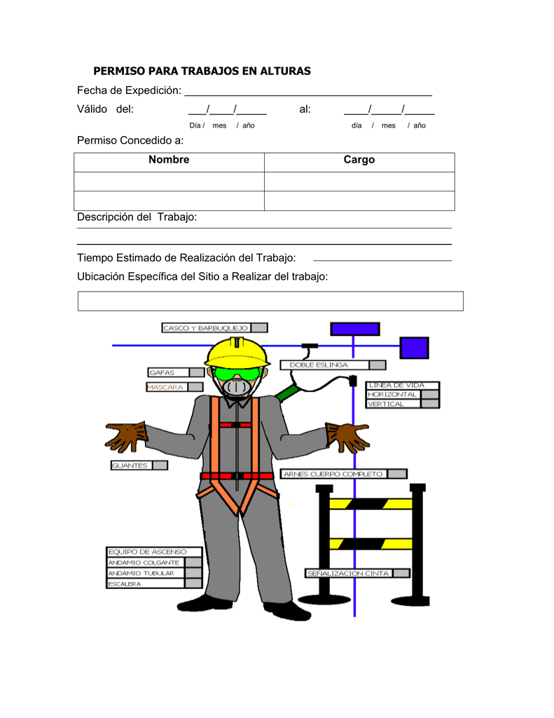 Permiso De Trabajo En Alturas