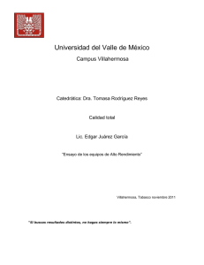 Universidad del Valle de México  Campus Villahermosa Catedrática: Dra. Tomasa Rodríguez Reyes