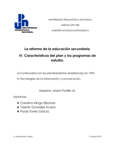 La reforma de la educación secundaria. estudio.