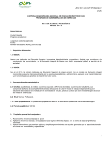 Acta del Acuerdo Pedagógico CUN CORPORACIÓN UNIFICADA