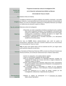 Programa Estancias Cortas 2014 Colección Latinoamericana Nettie
