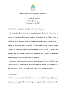 Intervención de la Delegación Argentina 15 Período de Sesiones