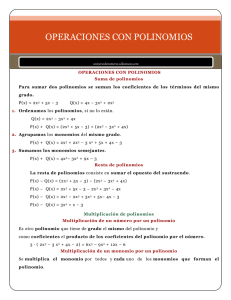 operaciones con polinomios - universo de números