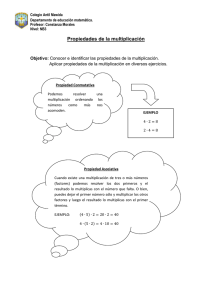 Propiedades de la multiplicación