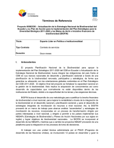 Términos de Referencia - Biocomercio Sostenible Ecuador