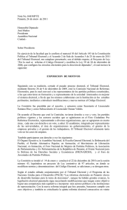 Nota No. 048/MP/TE Panamá, 26 de enero  de 2011  Honorable Diputado