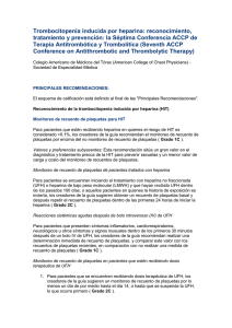 Trombocitopenia inducida por heparina: reconocimiento