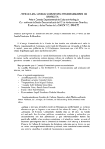 -PONENCIA DEL CONSEJO COMUNITARIO AFRODESCENDIENTE  DE GIRARDOTA: