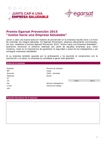 Premio Egarsat Prevención 2015 “Juntos hacia una Empresa