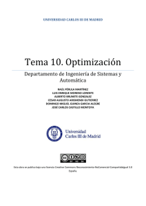 Tema 10. Optimización Departamento de Ingeniería de Sistemas y Automática