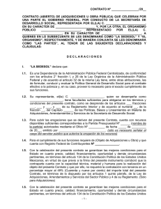 del servicio o bienes objeto del contrato adquisiciones u obra p&uacute;blica