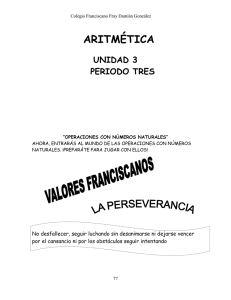 Matematicas 2 aritme.. - COLEGIO FRANCISCANO FRAY DAMIÁN