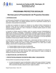 Normas para la Presentación de Proyectos Sociales