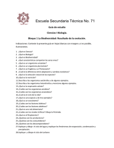 Escuela Secundaria Técnica No. 71 Guía de estudio Ciencias I Biología.