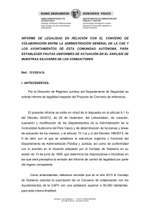 DDLCN 121/2014:Informe de legalidad en relación con el Convenio
