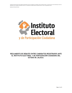 reglamento de debates entre candidatos registrados ante el instituto