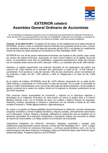 EXTERIOR celebró Asamblea General Ordinaria de Accionistas
