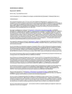 SECRETARÍA DE COMERCIO Resolución N° 366/2015 Buenos