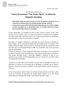 Teatro UC presenta “Tres Tristes Tigres”, el clásico de Alejandro Sieveking