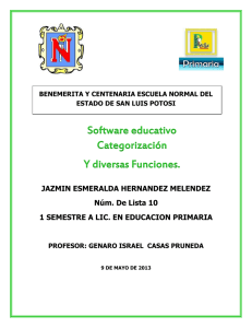 Software educativo Categorización Y diversas Funciones.