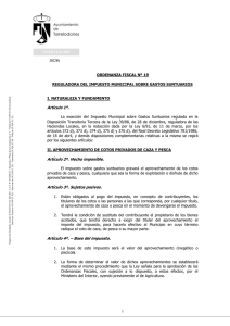 ORDENANZA FISCAL Nº 19 REGULADORA DEL IMPUESTO MUNICIPAL SOBRE GASTOS SUNTUARIOS