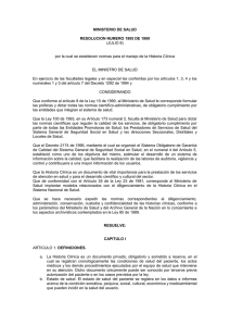 MINISTERIO DE SALUD  RESOLUCION NUMERO 1995 DE 1999 (JULIO 8)