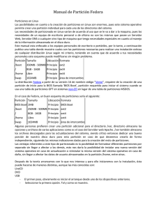 Manual de Partición Fedora