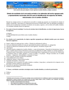 Agricultura Sostenible, Seguridad Alimentaria y Cambio Climático