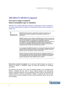 Michelin MEMS Evolution3 ofrece los siguientes beneficios