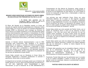 México D.F. a 14 de octubre de 2014 Boletín número 161/14