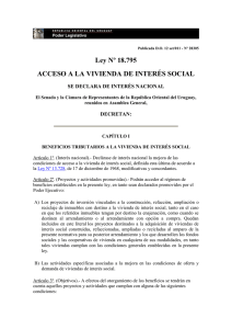 Ley Nº 18.795 ACCESO A LA VIVIENDA DE INTERÉS SOCIAL