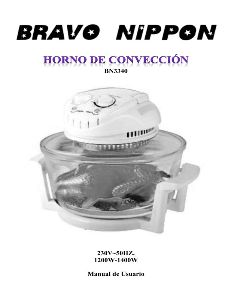 BN3340 HALOGEN OVEN MANUAL