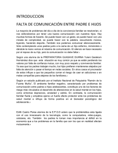 INTRODUCCION FALTA DE COMUNICACIÓN ENTRE PADRE E HIJOS
