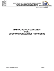 UNIVERSIDAD AUTÓNOMA DEL ESTADO DE HIDALGO DIVISIÓN DE ADMINISTRACIÓN Y FINANZAS