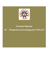 Formato RA Proyectos de Investigación UTELVT (código proyecto
