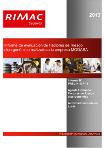 2013 Informe de evaluación de Factores de Riesgo