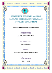 UNIVERSIDAD TECNICA DE MACHALA FACULTAD DE CIENCIAS EMPRESARIALES ESCUELA DE CONTABILIDAD