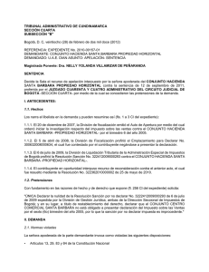 TRIBUNAL ADMINISTRATIVO DE CUNDINAMARCA SECCIÓN CUARTA SUBSECCIÓN &#34;B&#34;