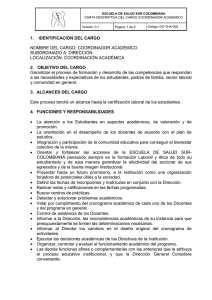 carta descriptiva del cargo coordinador académico