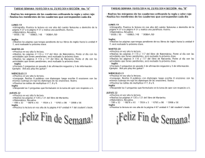 4 Tareas semana 19/05/2014 al 23/05/2014 Secciónes 3ro.